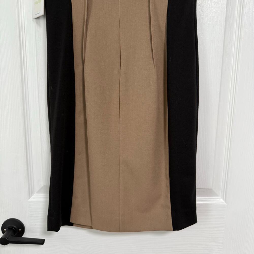 Calvin Klein New Women's Colorblock Taupe/Black Sleeveless Dress Size 4 - Picture 13 of 13
